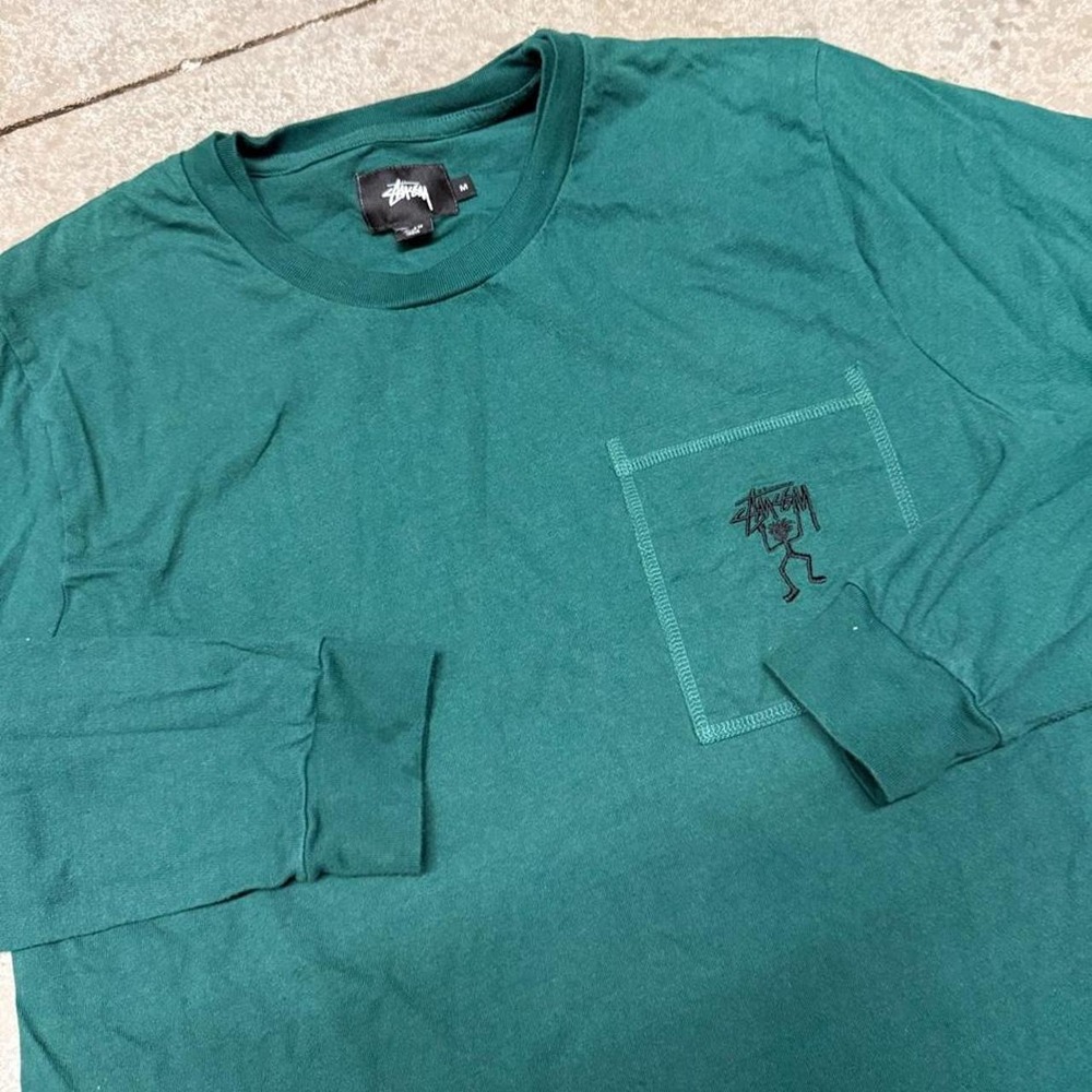 Stussy Men's Double Lined Long Sleeve Surf Wear Shirt Sz Medium